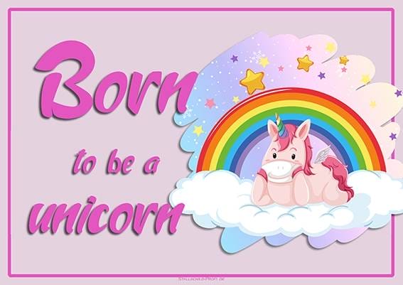 Born to be a unicorn Einhorn A4