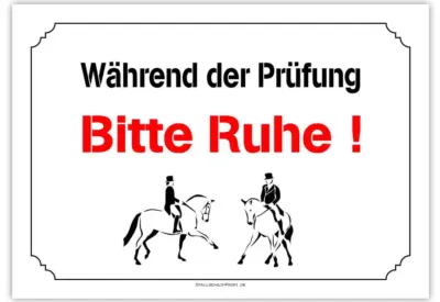 Bitte Ruhe - Ein Schild mit der Aufschrift Turnier der Putzung bitte ruhe.