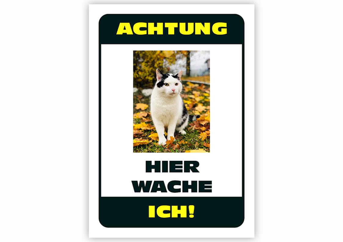 Hier wache ich Schild Stallschild-Profi Horse-Sign horsesign stallschild-profi