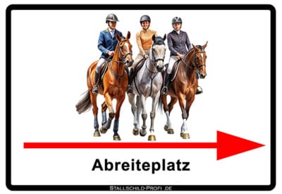 Abreiteplatz rechts Schild