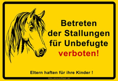Betreten der Stallungen für Unbefugte verboten