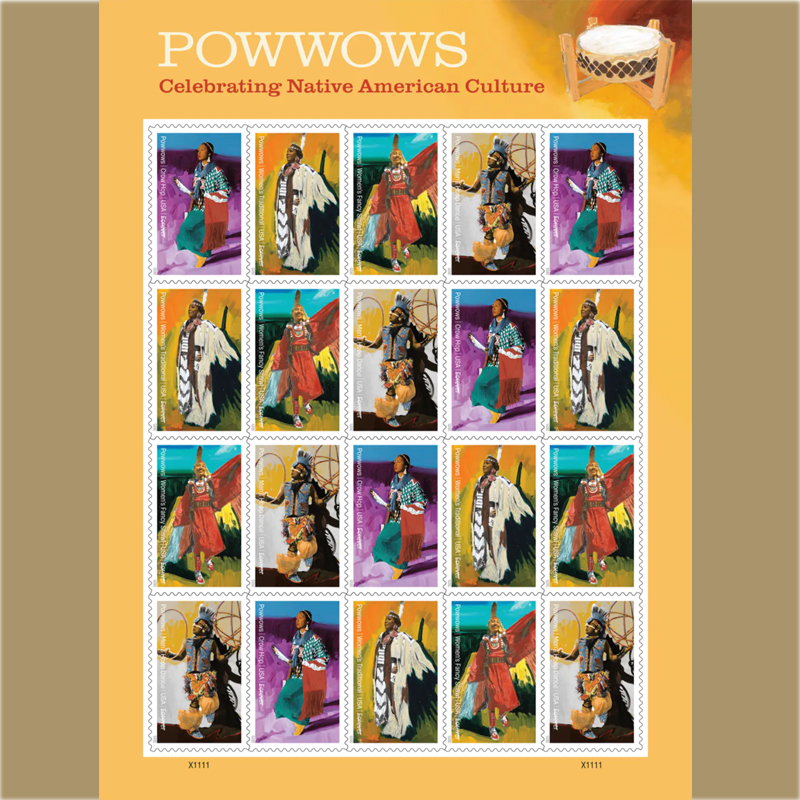 1-070127c713.jpg 2025 Powwows: Celebrating Native AmericanCulture Stamps, Sheet of 20 - Image 1