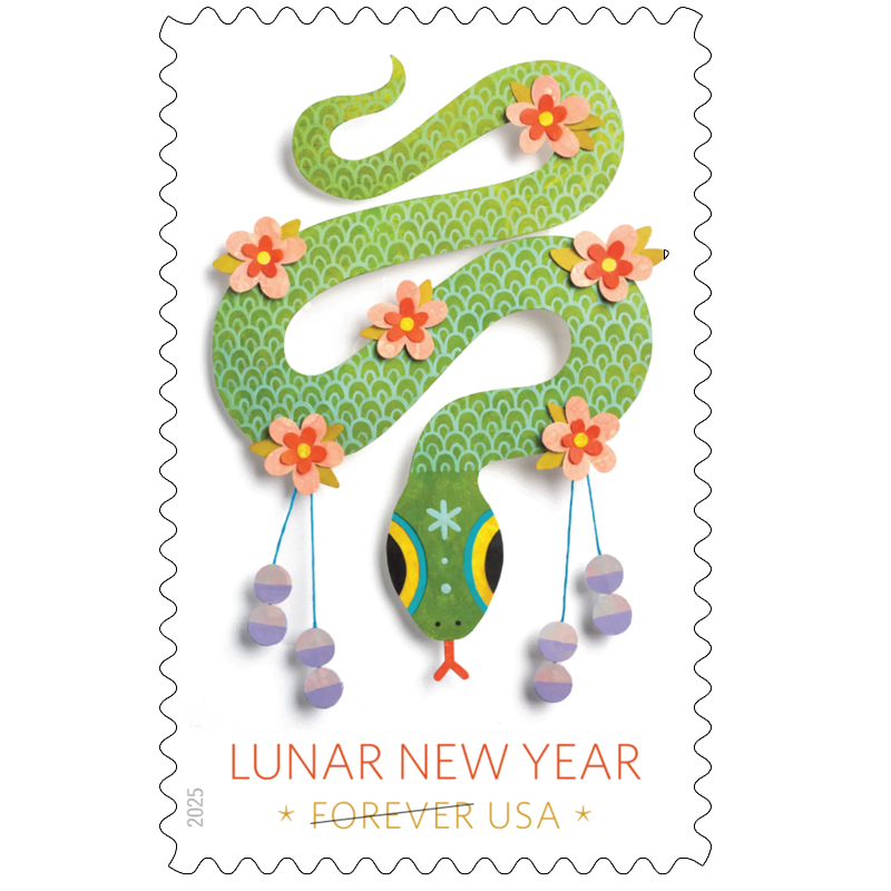 2025 Lunar New Year: Year of the SnakeStamps, Sheet of 20 Forever - Image 1