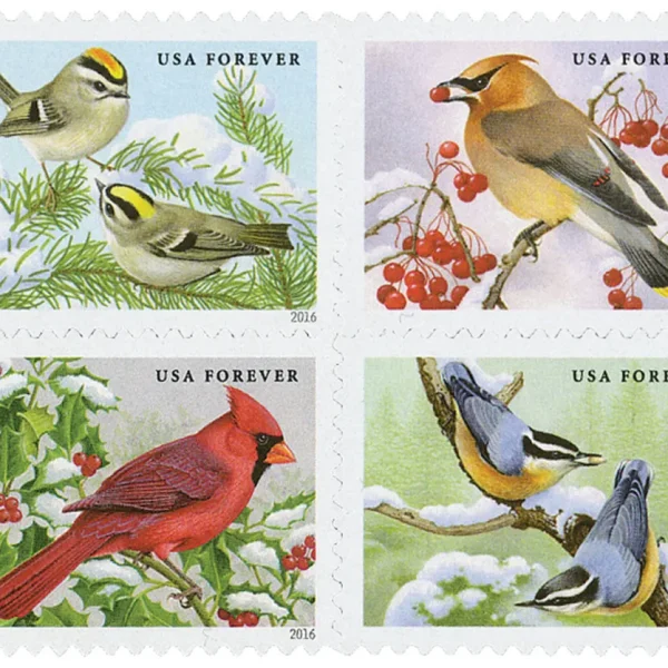 2016 USPS Songbirds in Snow Forever First Class Postage Stamps