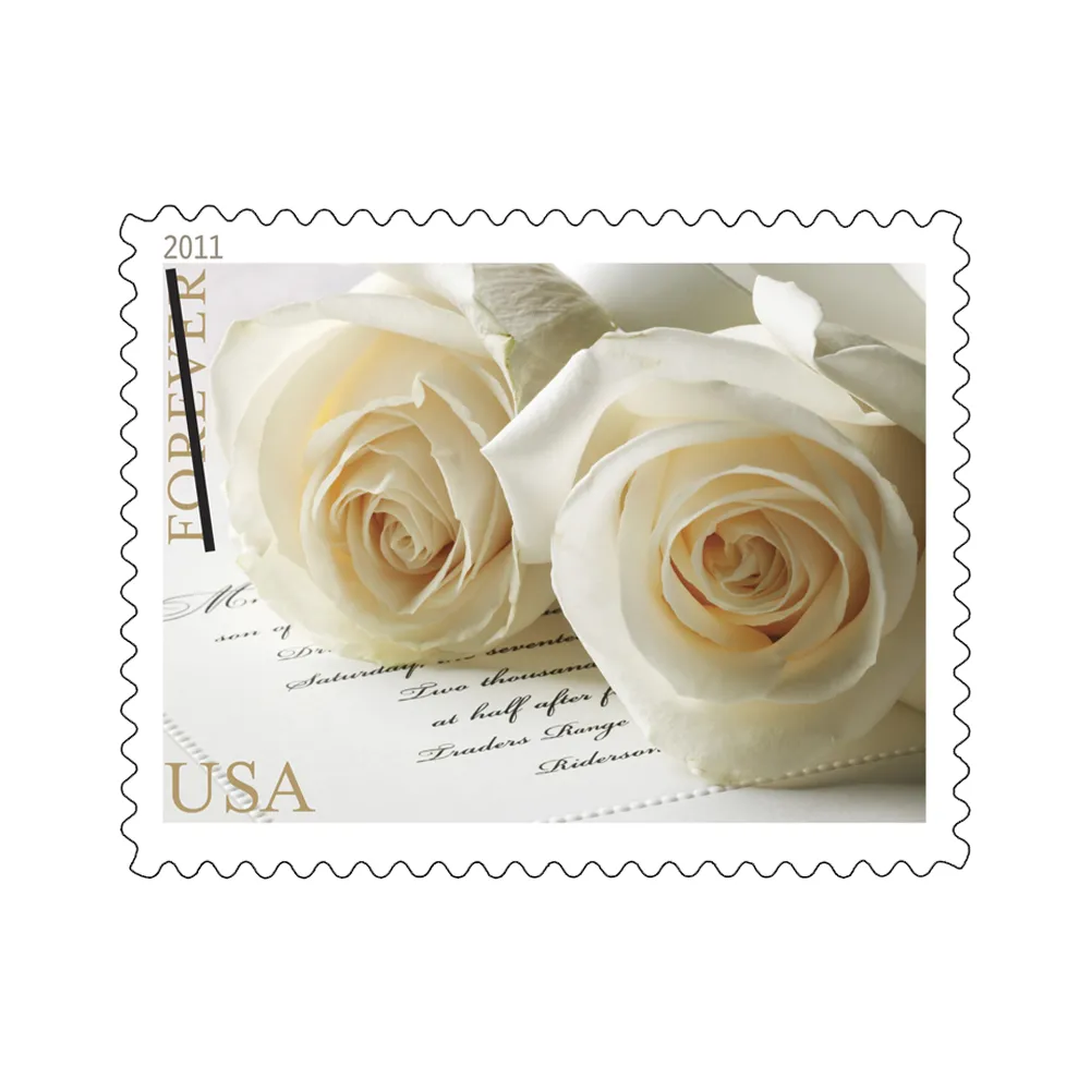 421819205f-1.webp (2011) USPS Wedding Roses Commemorative Forever Stamps - Image 1
