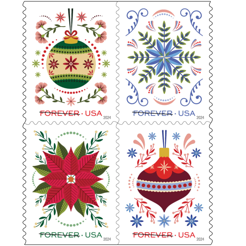 2024 Holiday Joy Forever Stamps, Book of 20|Multiple Stamp Designs - Image 1