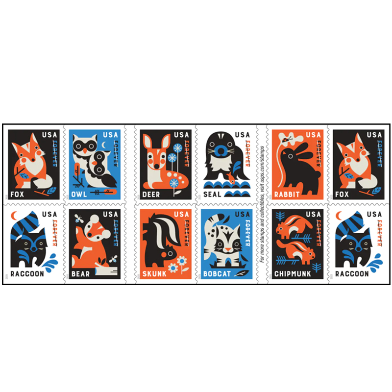 2025 Baby Wild Animals Stamps, Booklet of20 - Image 1