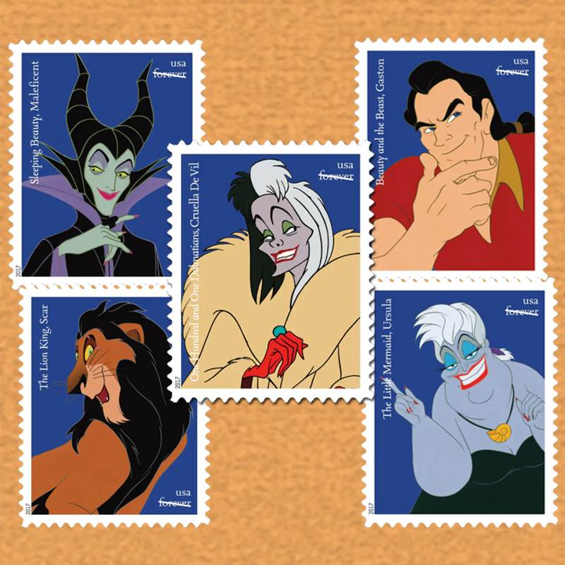 2017 USPS Walt Disney Villains Forever First Class Postage Stamps - Image 1