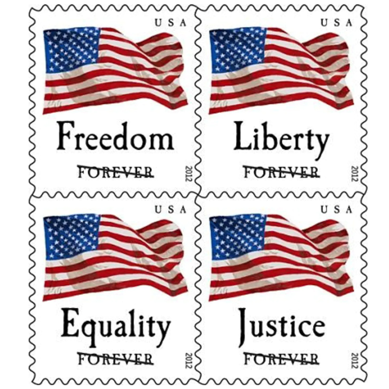 2012 USPS Forever Stamps Four Flags Flag and Equality - Image 1