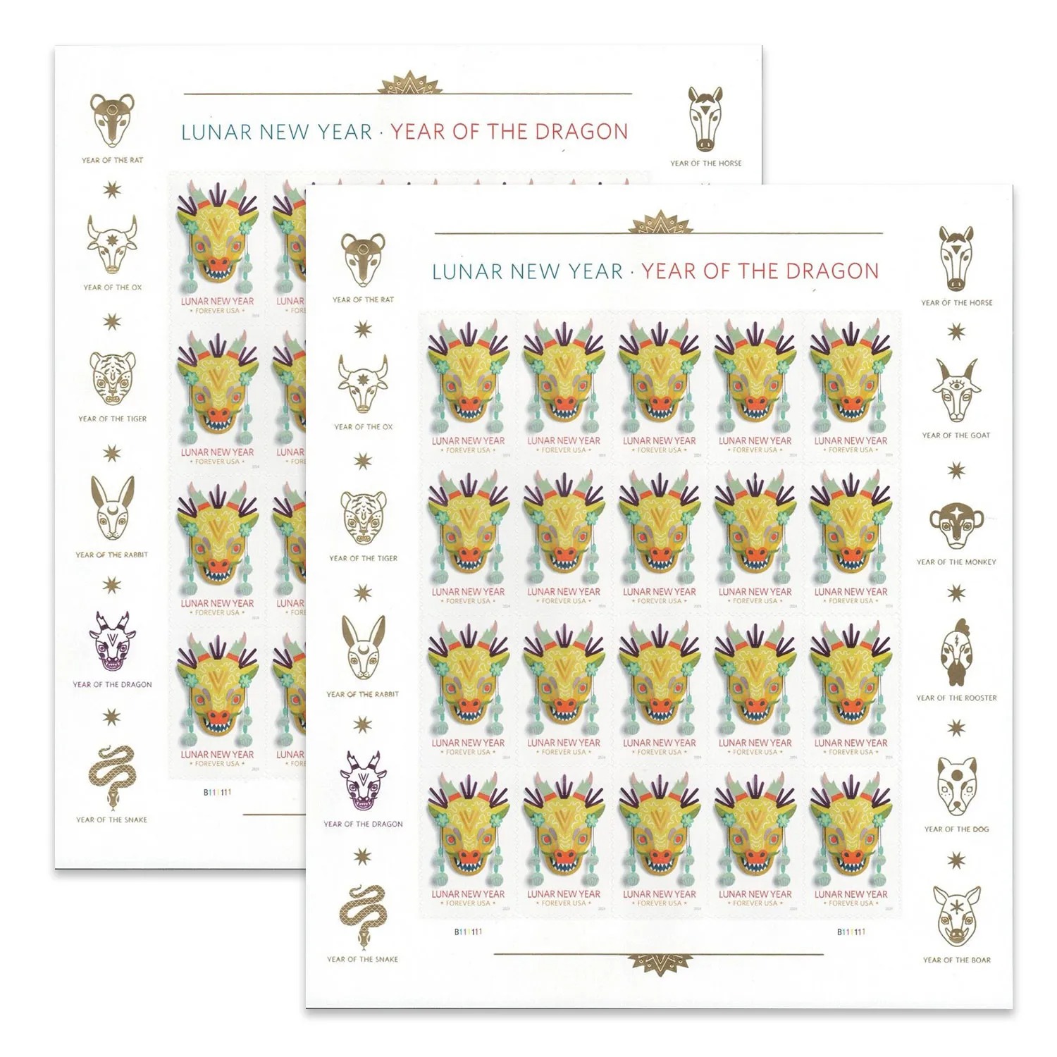 2024 Lunar New Year Stamps - the Year of the Dragon - Image 2