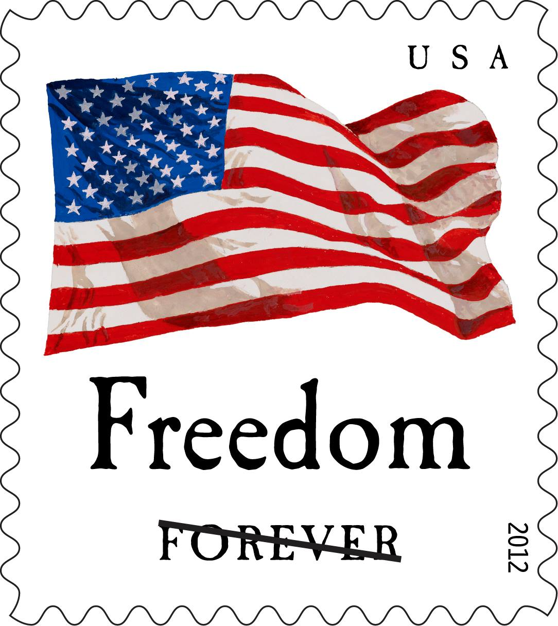 2012 USPS Forever Stamps Four Flags Flag and Equality - Image 2