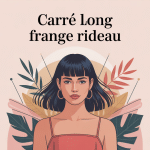 Illustration carré long frange rideau style moderne