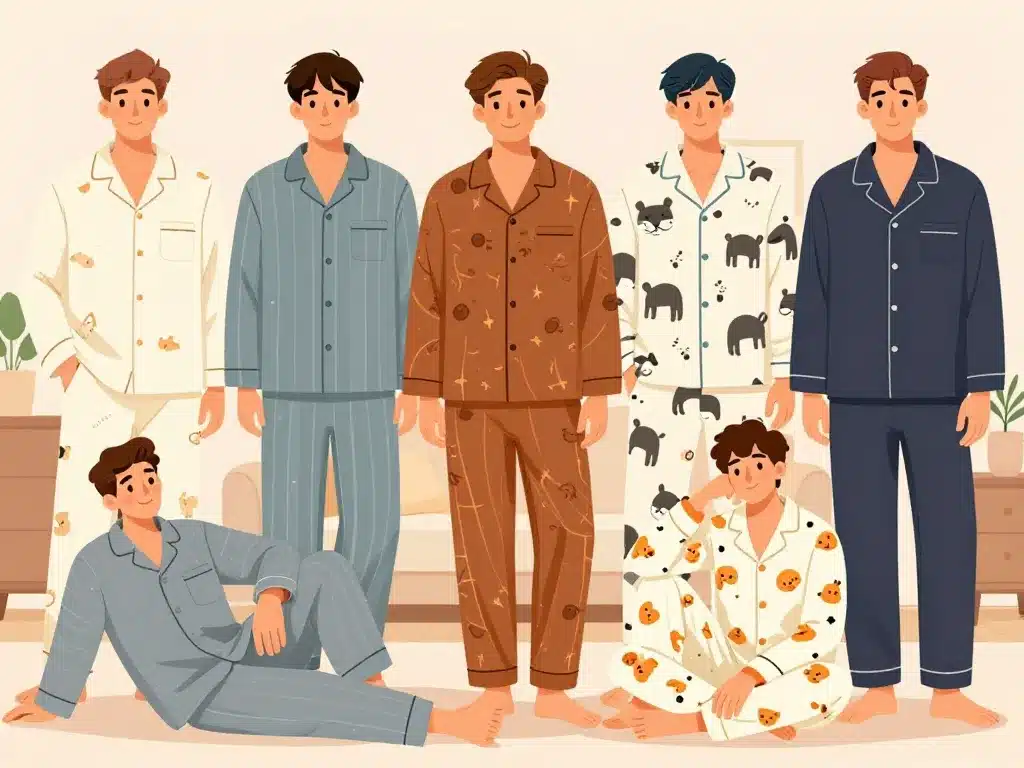 plusieurs styles combinaison pyjama homme mode intérieure