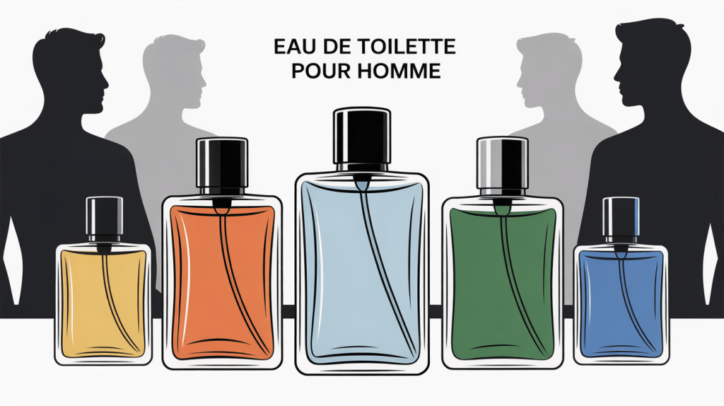 eau de toilette pour homme illustration flacons masculins