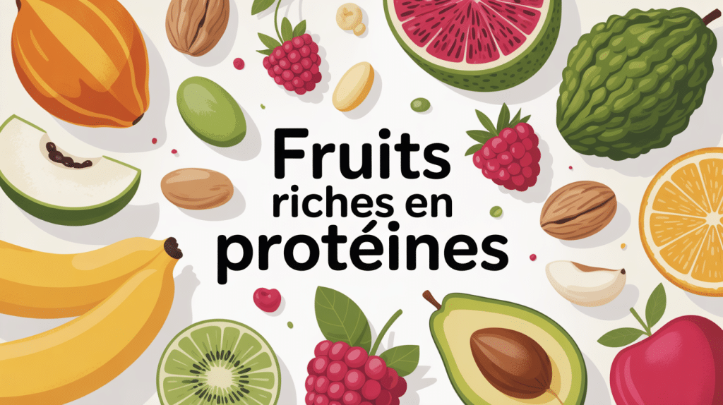 fruits riches en proteines divers et colorés