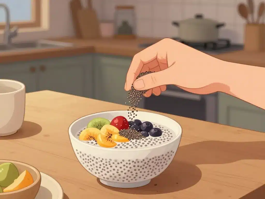 graines de chia le soir préparation repas sécurisé