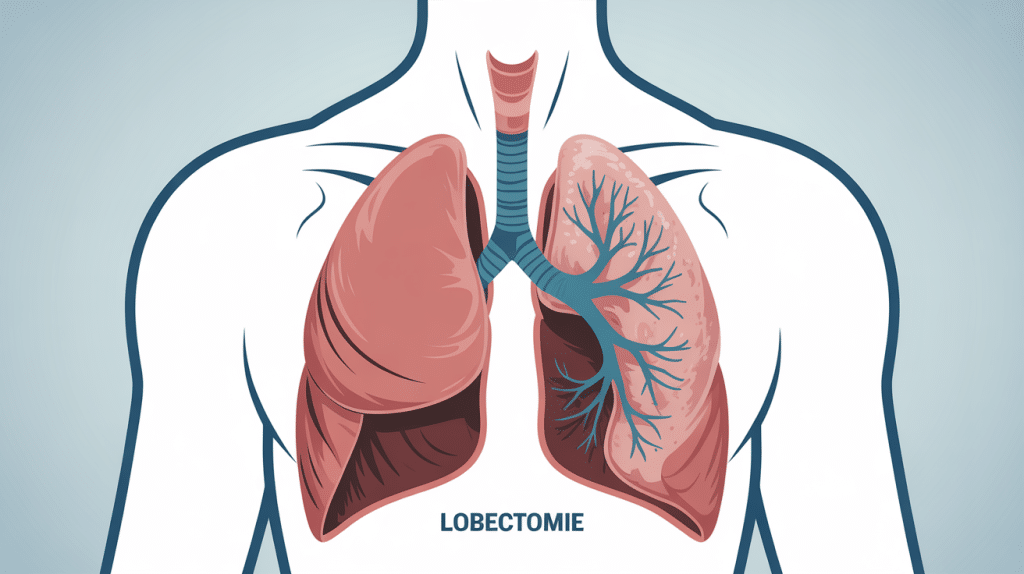 illustration lobectomie thorax lobe pulmonaire