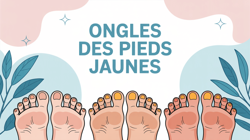 Illustration ongles des pieds jaunes santé