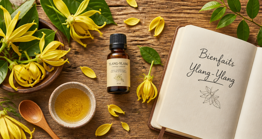 huile essentielle ylang ylang bienfaits composition fleurs carnet