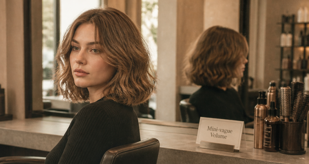 Mini vagues cheveux sur femme en salon