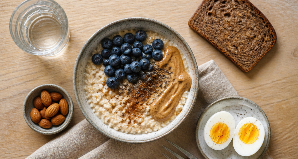 Petit dej équilibré recette bol porridge et accompagnements