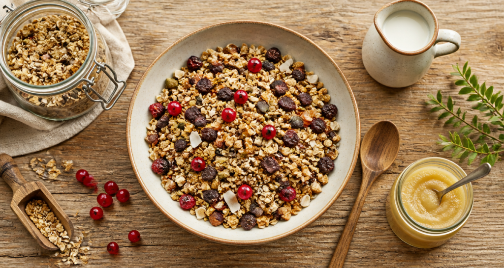 recette muesli maison healthy avec fruits secs et graines