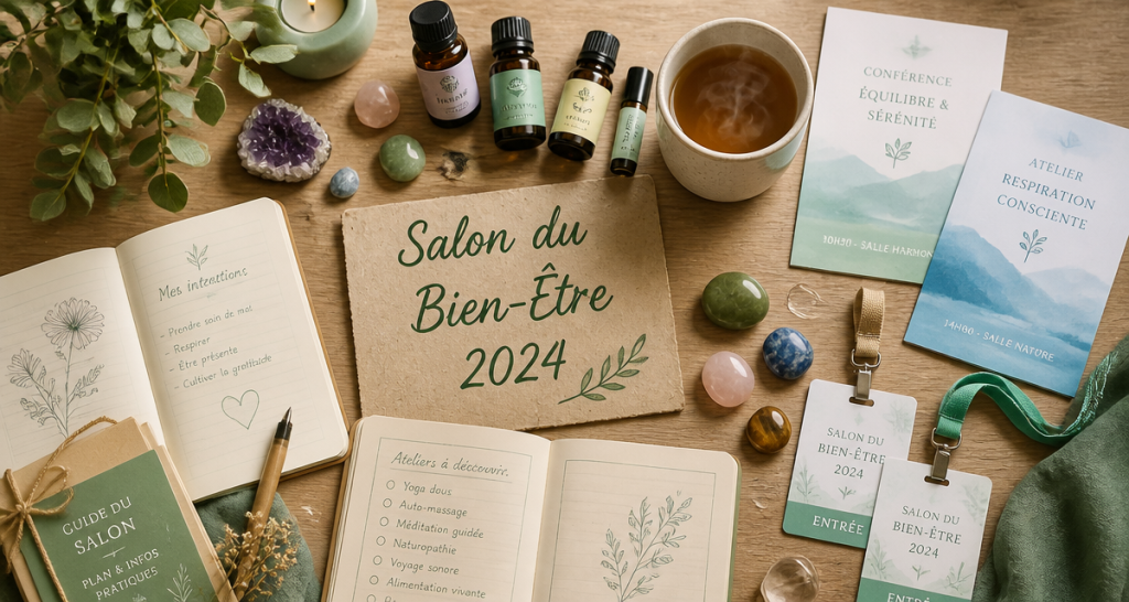 Salon du bien etre 2024 flat lay table