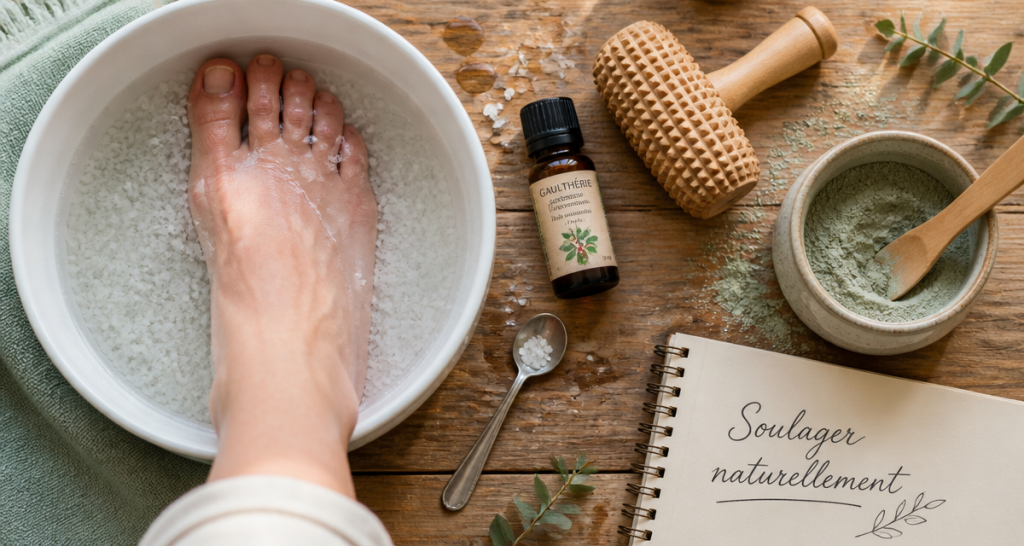 tendinite sous le pied remede de grand mere bain sel huiles