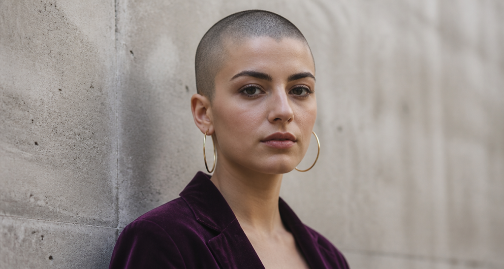 buzz cut femme portrait mode