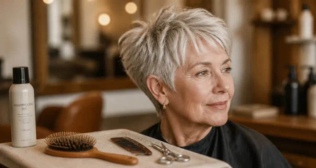Coiffure femme 70 ans cheveux fins : coupe courte volumisante