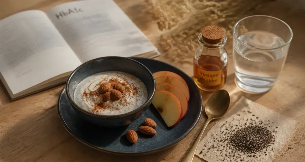 Comment faire baisser la glycemie : yaourt, chia, cannelle, eau et repères HbA1c