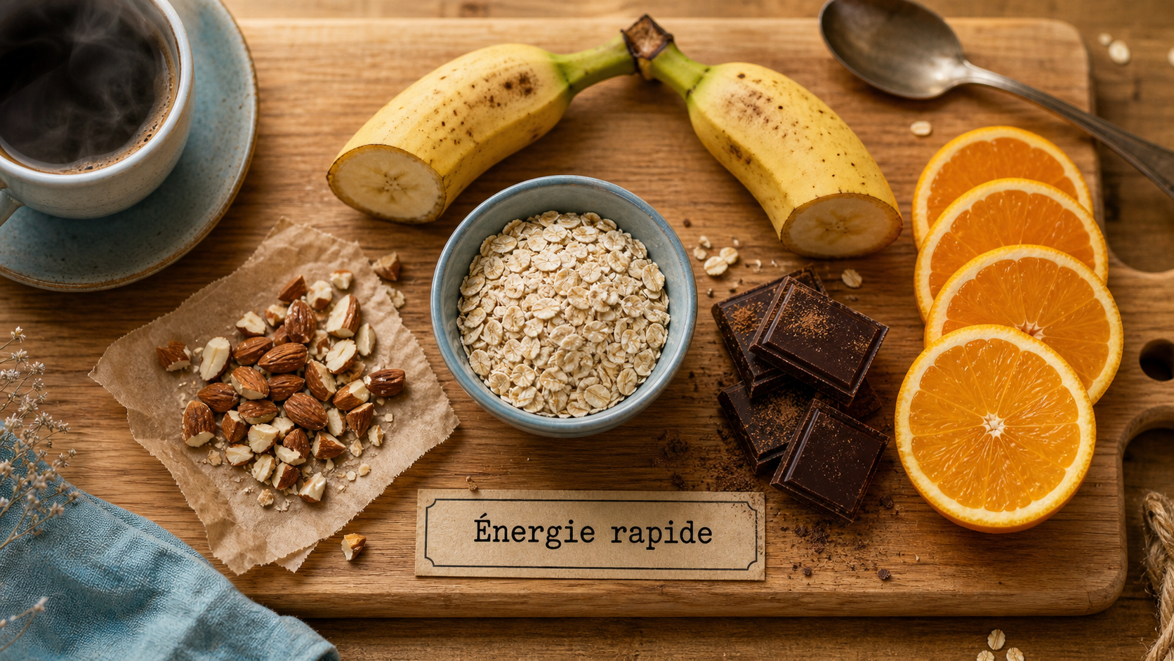 Aliment qui donne de l energie rapidement : banane, avoine et fruits secs