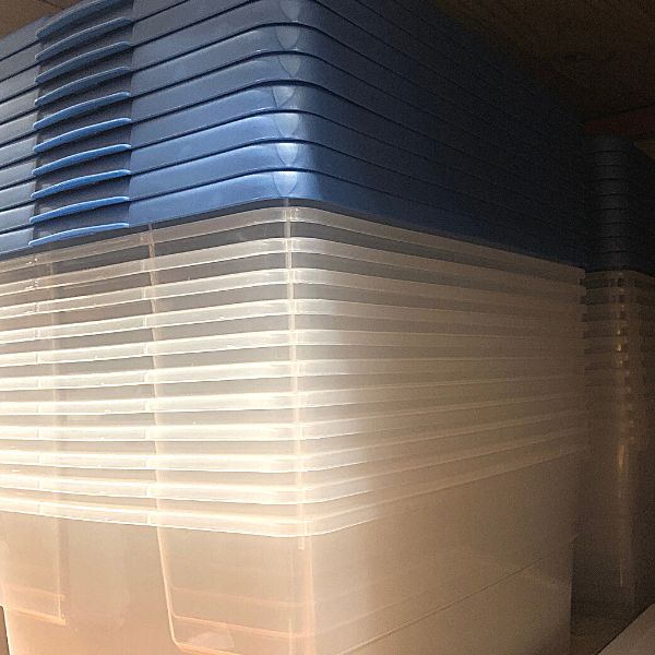 This image shows plastic storage containers for STEM supplies