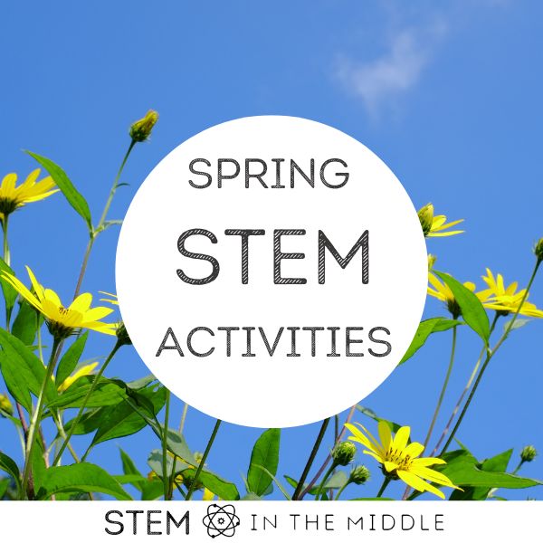 This image reads "Spring STEM Activities" by STEM in the Middle.