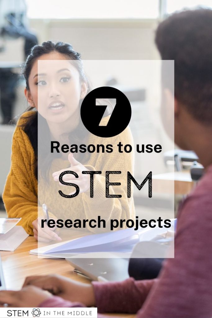 This blog post gives 7 reasons why you should use STEM research projects in your middle school classroom.