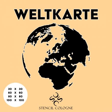 Weltkarte (rund) als Schablone | WK360