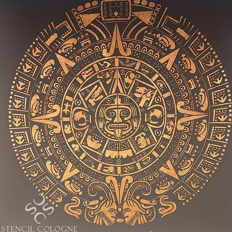Maya Kalender Schablone – Azteken Wandstencil | 1199