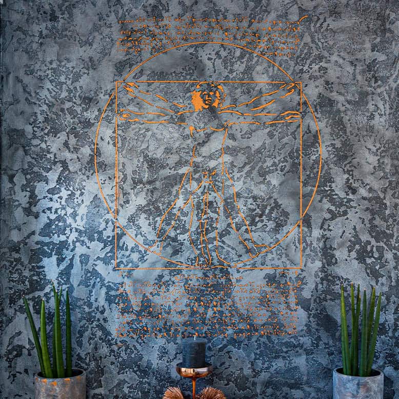 Vitruvianischer Mensch – Leonardo Da Vinci Wand Schablone