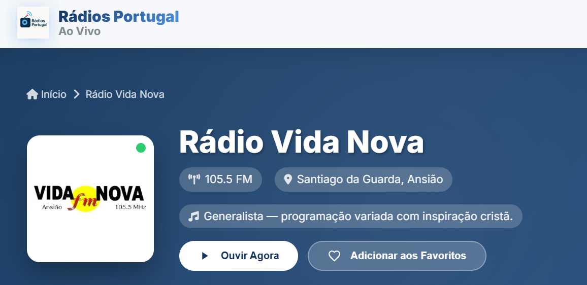 Ecouter Radio Vida Nova FM