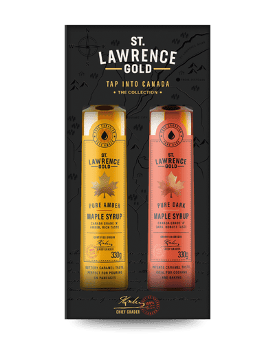 St Lawrence Gold Gift Pack with Amber and Pure Dark with a transparent background.