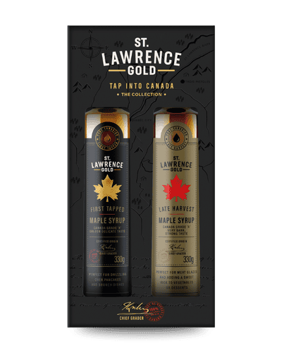 St Lawrence Gold Gift Pack with First Tapped and Late Harvest with a transparent background.