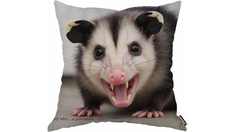 Bright, expressive ferret pillow with a playful, fierce look, perfect for quirky home decor.