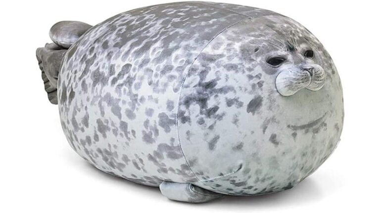 Adorable seal-shaped bean bag chair with realistic face and soft plush fabric for cozy comfort.