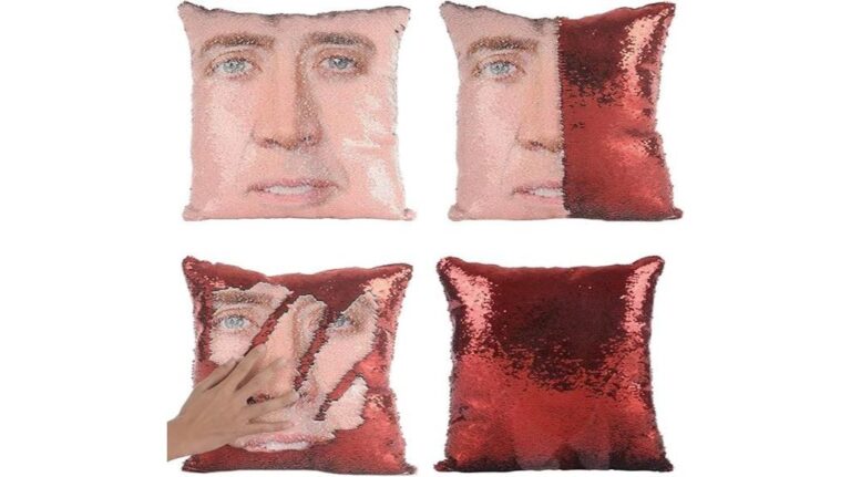 nic cage sequin pillow