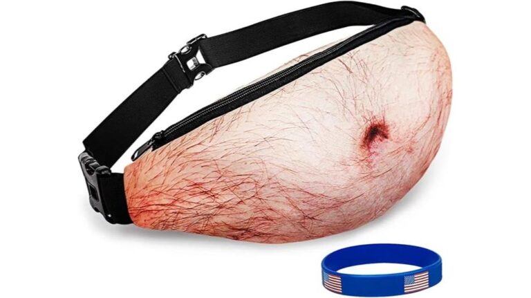 Humorous headband with flesh design and bellybutton detail.