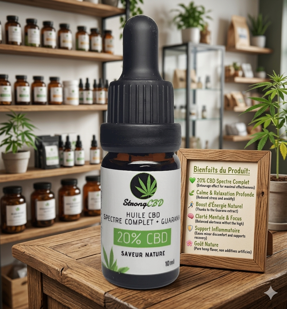 huile CBD guarana énergie concentration naturelle StrongCBD