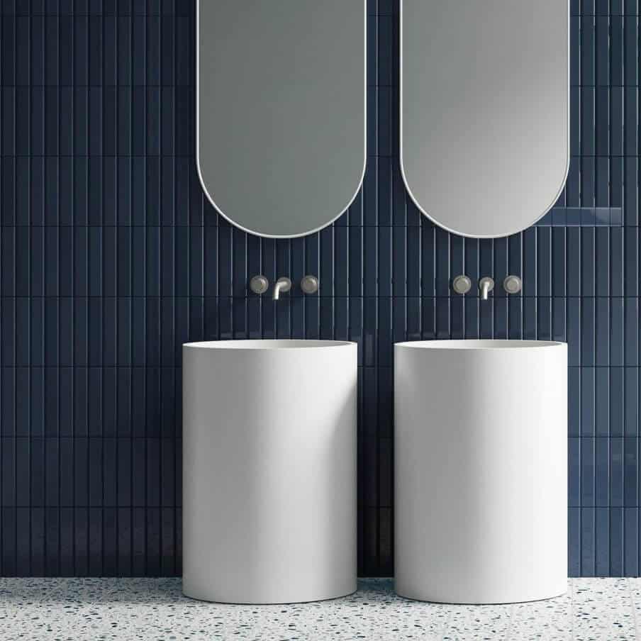 Ruivo Deep Blue Matt Badezimmer dunkelblaue Metro Plättli