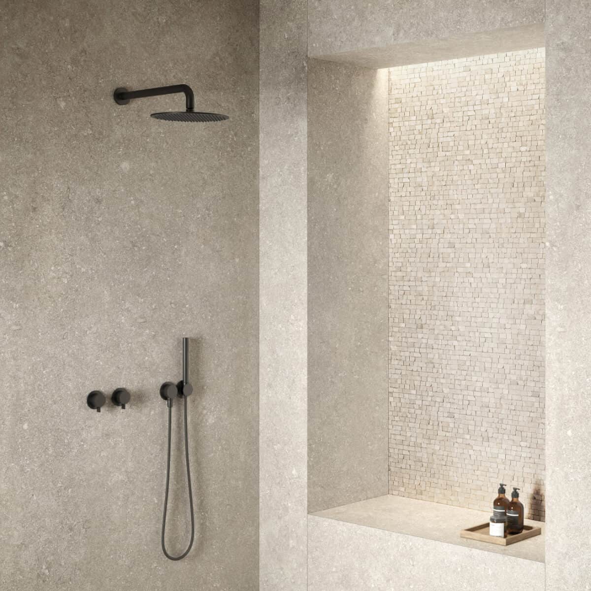 fliese sand in dusche mit nische