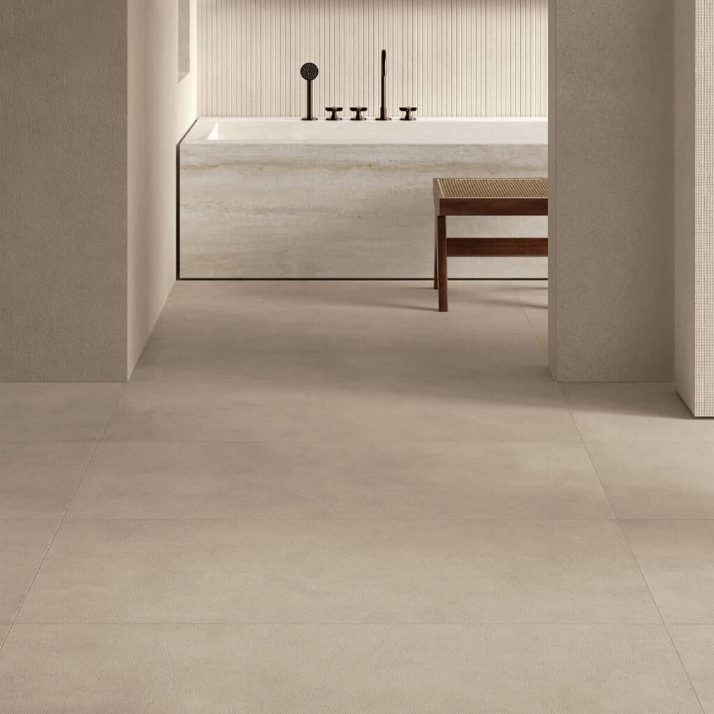 beige Fliese in Betonoptik