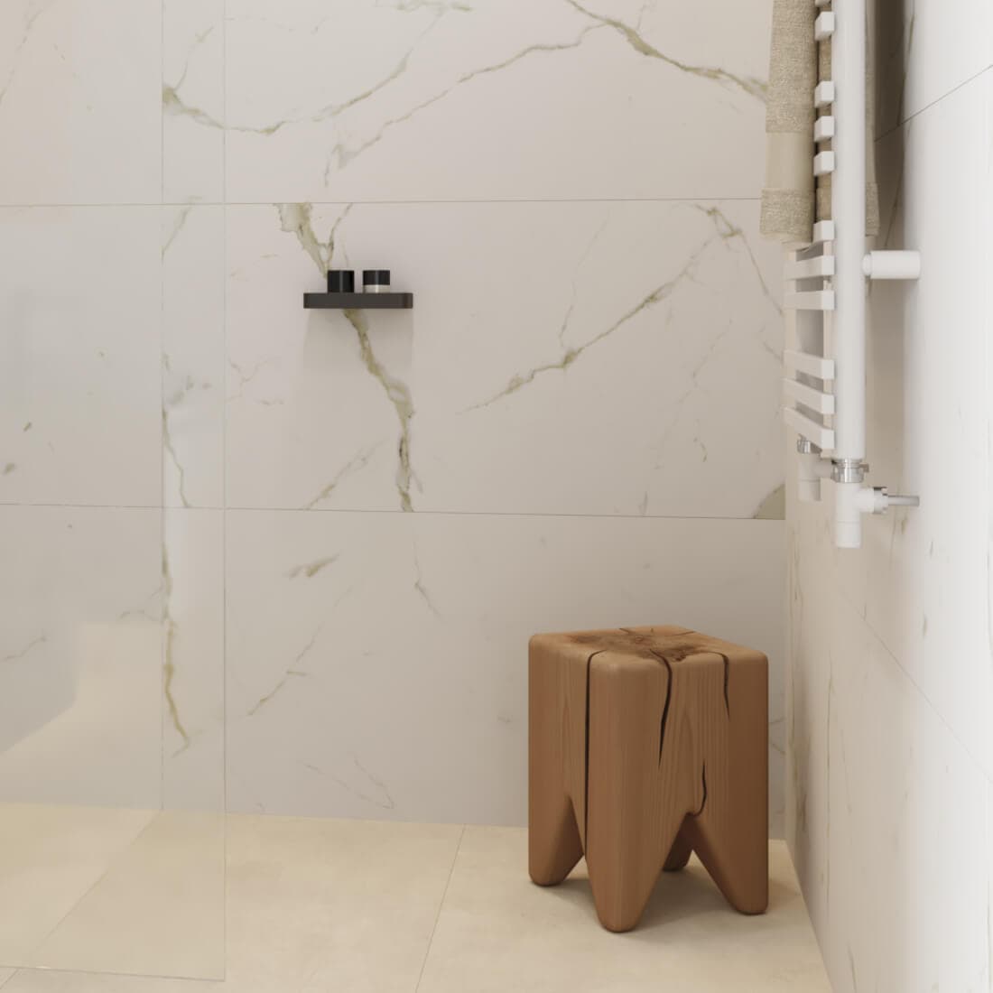 Badezimmer mit calacatta marmor